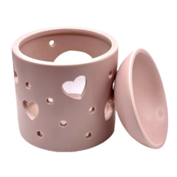 Brûle-parfums Modèle Cœurs coupelle Rose
