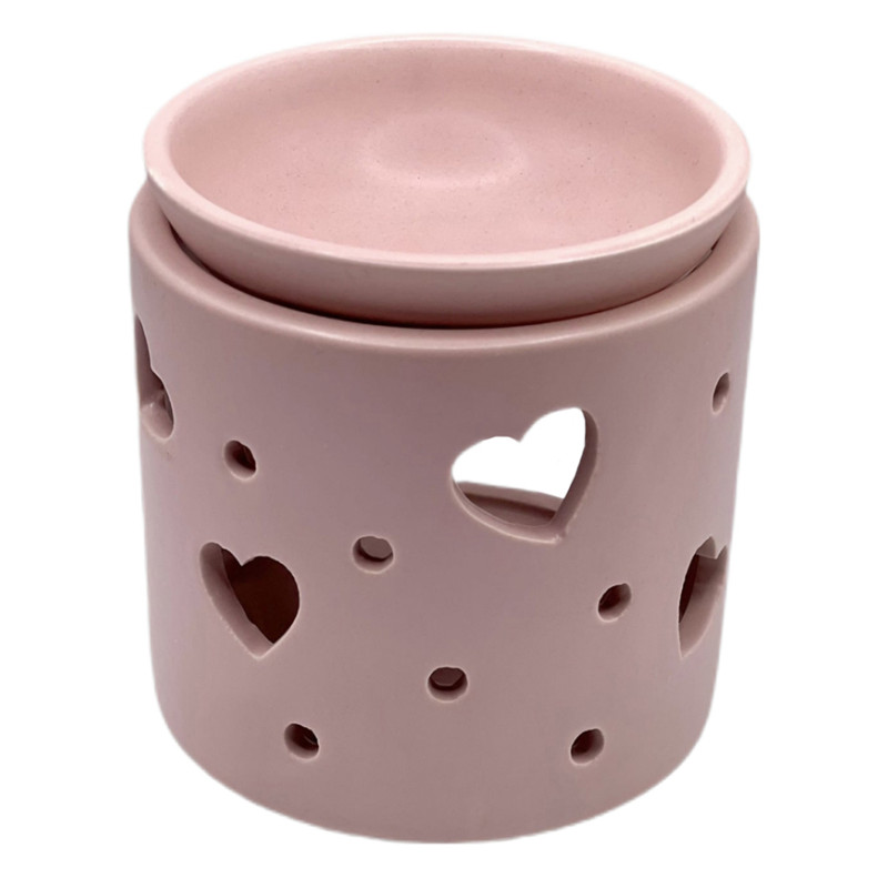 Brûle-parfums Modèle Cœurs coupelle Rose