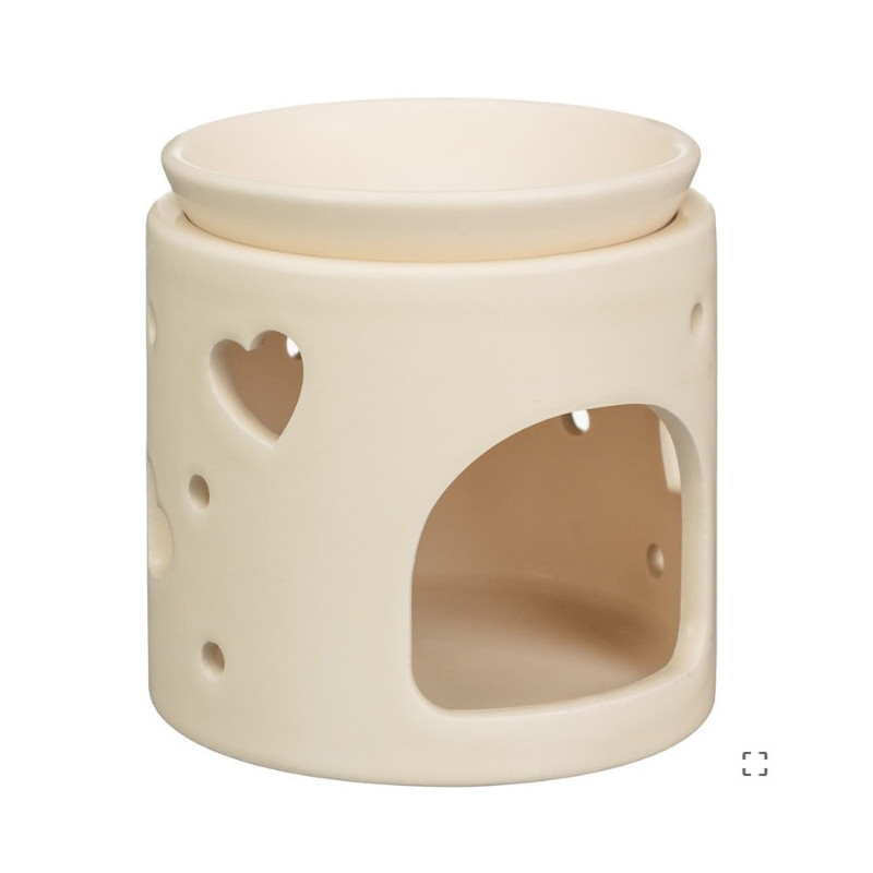 Brûle-parfums Cœurs coupelle Crème - L'envie parfumée