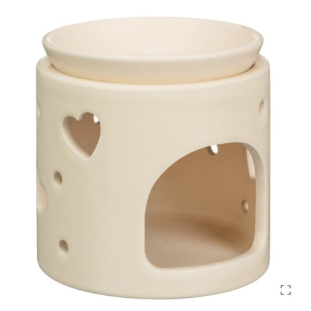 Brûle-parfums Cœurs coupelle Crème - L'envie parfumée
