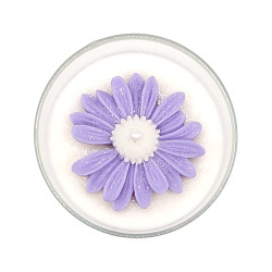 Bougie déco - Ambre noir Lavande - Marguerite mauve