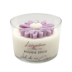 Bougie déco - Lait de riz Cerisier - Marguerite rose ancien - L'envie parfumée