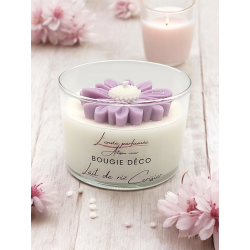 Bougie déco - Lait de riz Cerisier - Marguerite rose ancien
