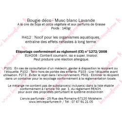 Bougie déco - Musc blanc Lavande - Rose XXL Bleu ciel