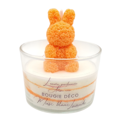 Bougie déco - Musc blanc Lavande - Lapin Orange