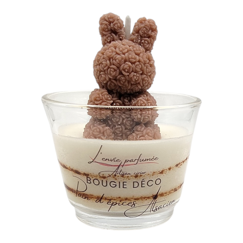 Bougie déco - Pain d'épices Alsacien - Lapin Marron