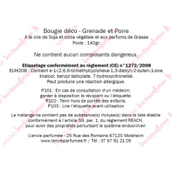 Bougie déco - Grenade et Poire - Ourson roses Centre cœur Fuchsia