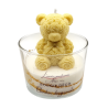 Bougie déco - Bonbon bergamote - Ourson Nœud papillon Jaune gold