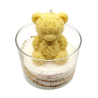 Bougie déco - Bonbon bergamote - Ourson Nœud papillon Jaune gold