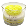 Bougie déco - Ambre noir Lavande - Cœur roses Jaune