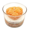 Bougie déco - Lait de riz Cerisier - Cœur roses Orange
