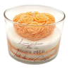 Bougie déco - Lait de riz Cerisier - Cœur roses Orange