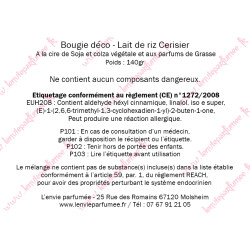 Bougie déco - Lait de riz Cerisier - Cœur roses Orange