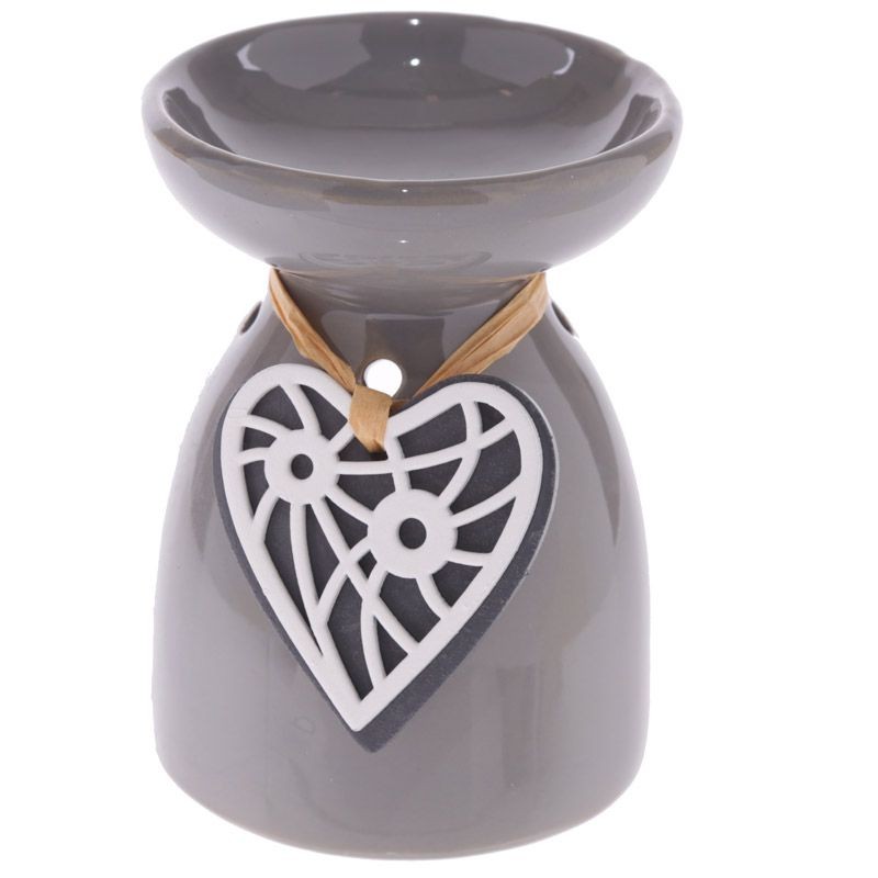 Brûle-parfums Cœur en bois Gris - L'envie parfumée